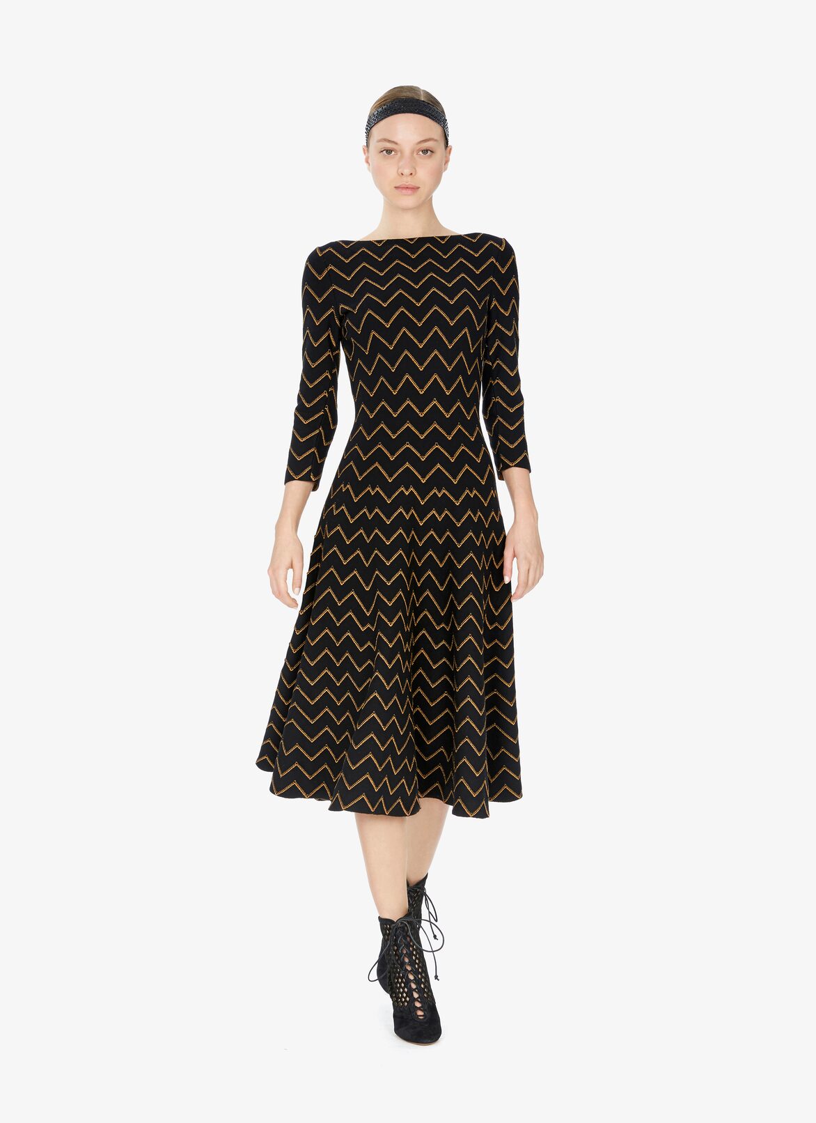 ROBE MANCHES LONGUES NAZARE NOIR/OR ALAÏA NOIR/OR  ROBE MANCHES LONGUES NAZARE NOIR/OR